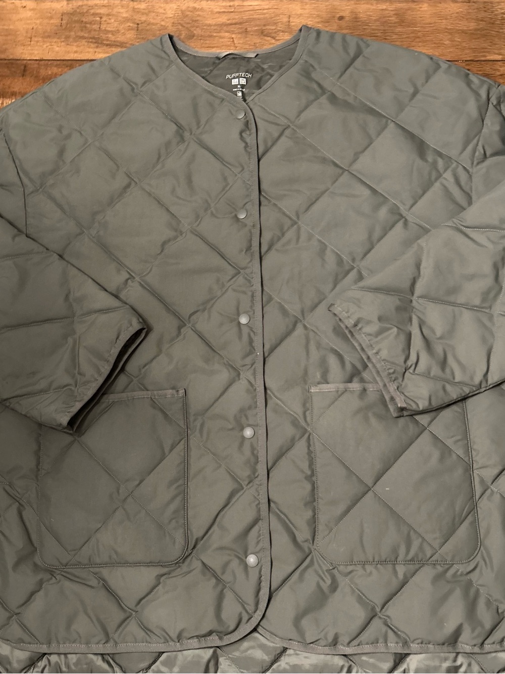 UNIQLO Men’s XL PUFFTECH Quilted Jacket Olive Green Water Repellent